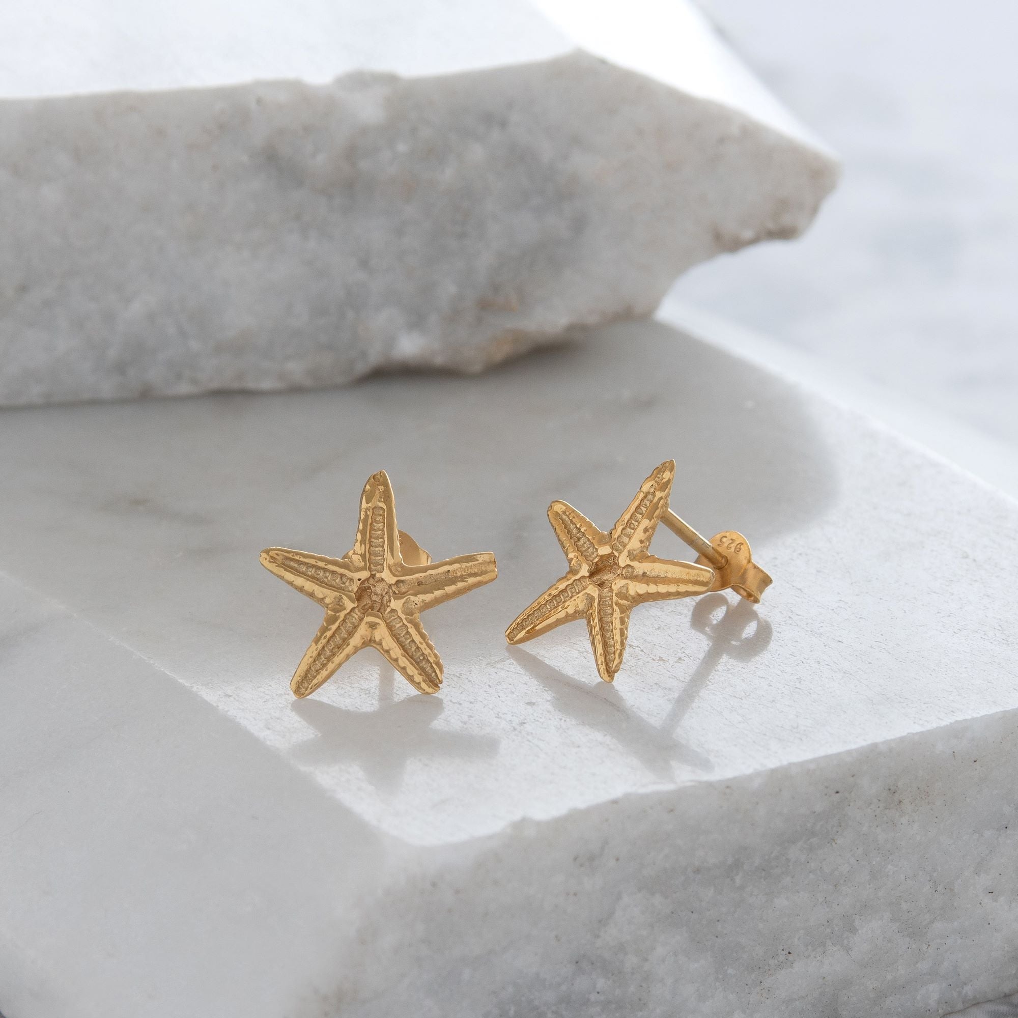 Starfish Stud Earrings Gold Lime Tree Collection