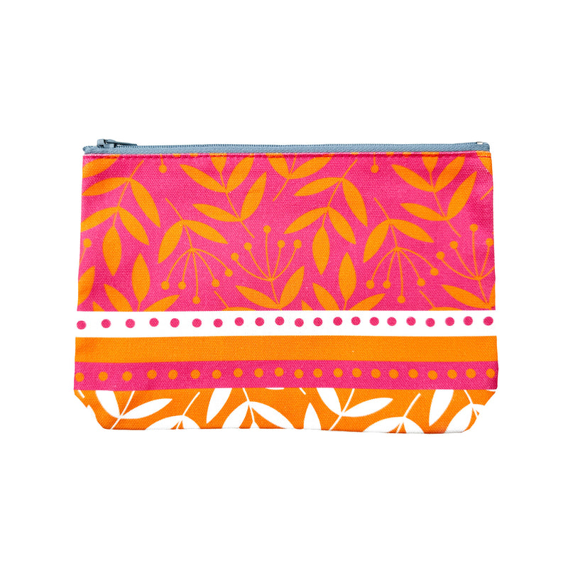 NEW Cosmetic Bag: Summer Border Magenta/Orange - Unit of 2