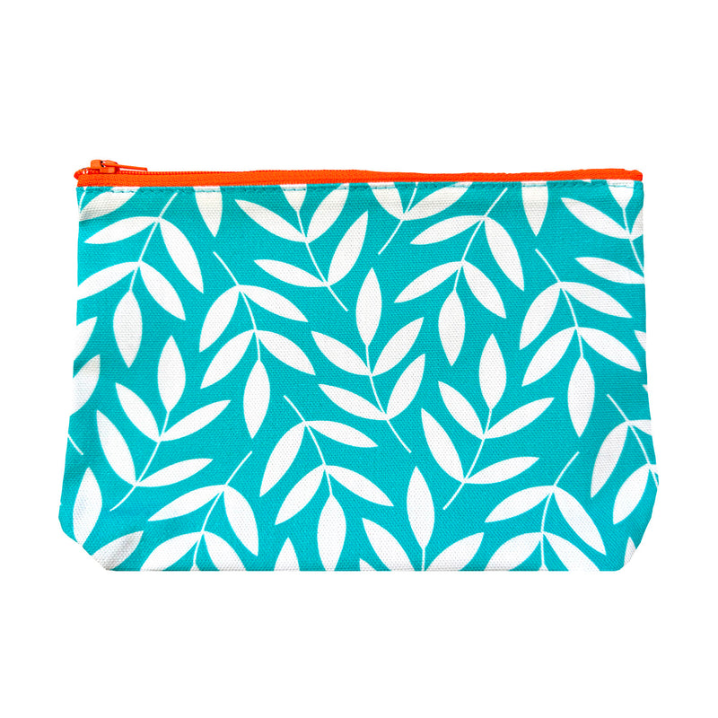 NEW  Cosmetic Bag: Turquoise Leaf - Unit of 2