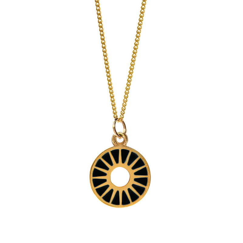 Sunburst Black/Gold Necklace EN115-B