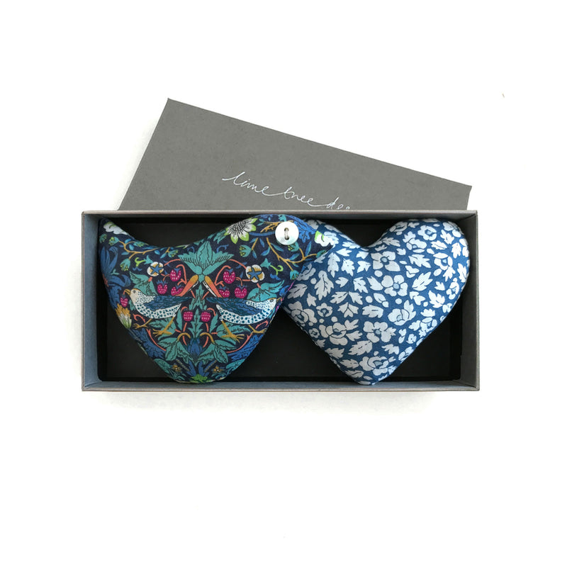 NEW - Box of 1 Lavender Heart & 1 Lavender Bird - Ruffled Feathers