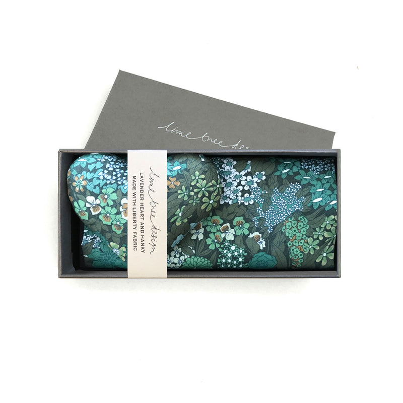 NEW - Box of 1 Lavender Heart & 1 Liberty Hanky - Ciara Green