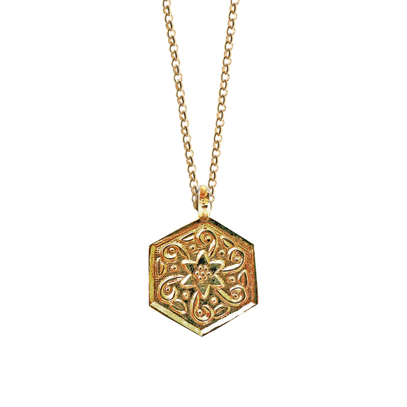 Jaipur Amulet Hexagon Gold Vermeil Necklace