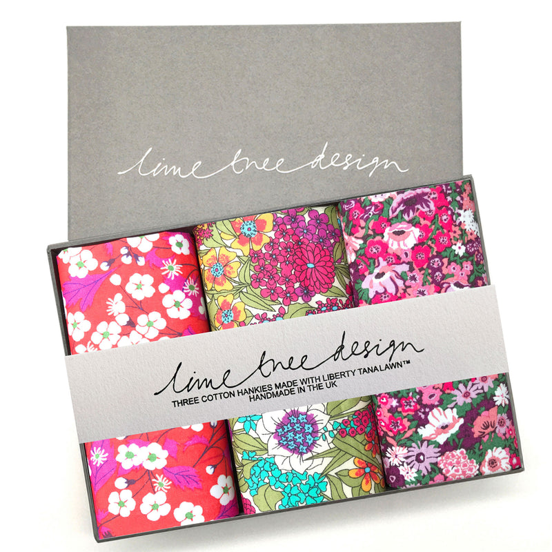 NEW - 3 Hankies made with Liberty Tana Lawn  - Twinkletoes