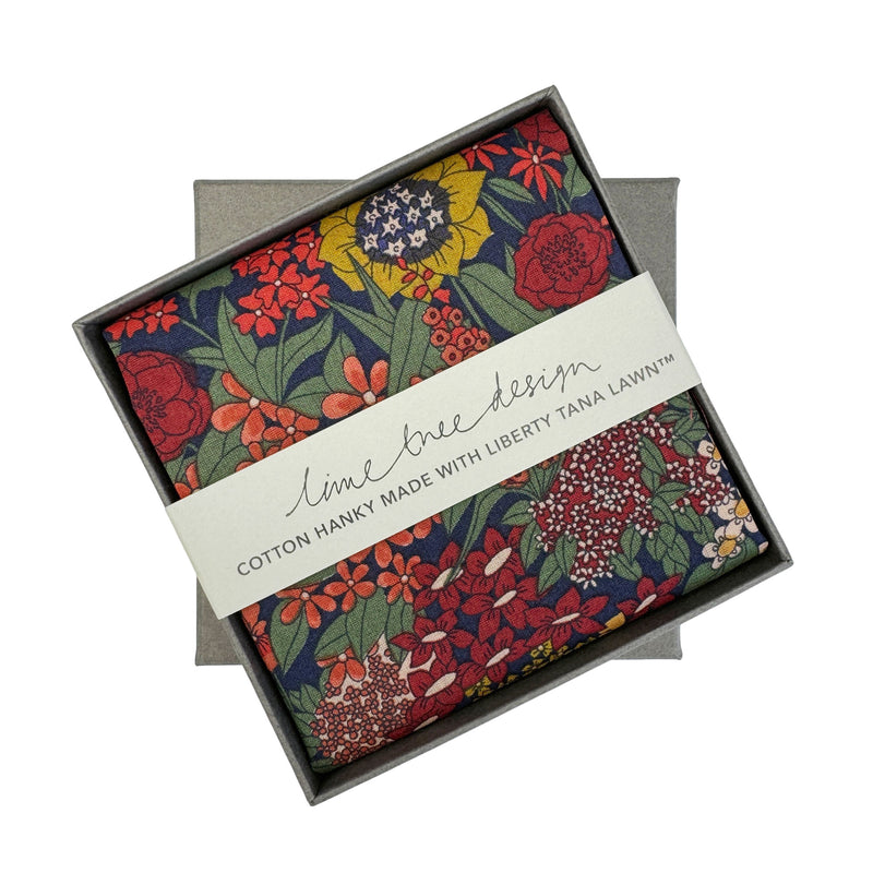 NEW Single Boxed Hanky made with Liberty Tana Lawn Ciara Autumn - Unit of 3