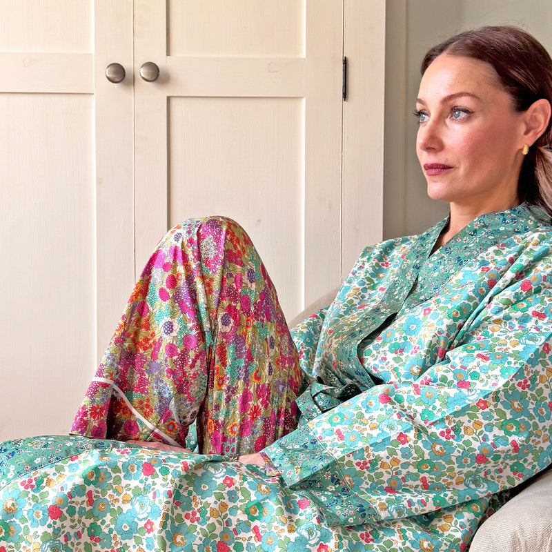 Long Kimono Robe: Green Betsy - Made with Liberty Fabric