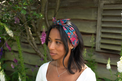 Square Bandana Scarf: Made from Liberty Fabric Fuschsia Ciara