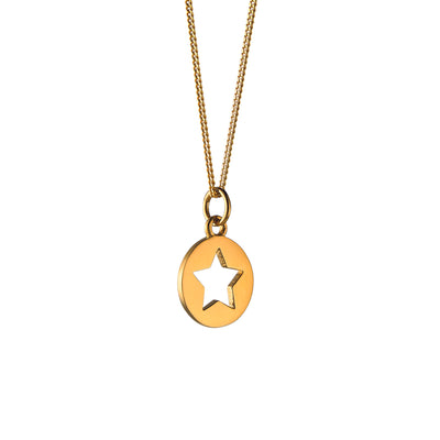 Small Silhouette Necklace with Cut-out Star: Gold Vermeil
