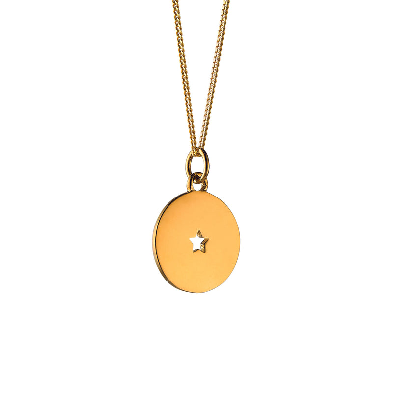 Silhouette Necklace with Small Cut-out Star: Gold Vermeil