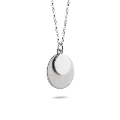 Total Eclipse Silver Double Disc Necklace
