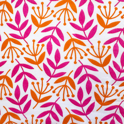 Leaf & Bud, Magenta & Orange Cotton Pyjamas - New Version