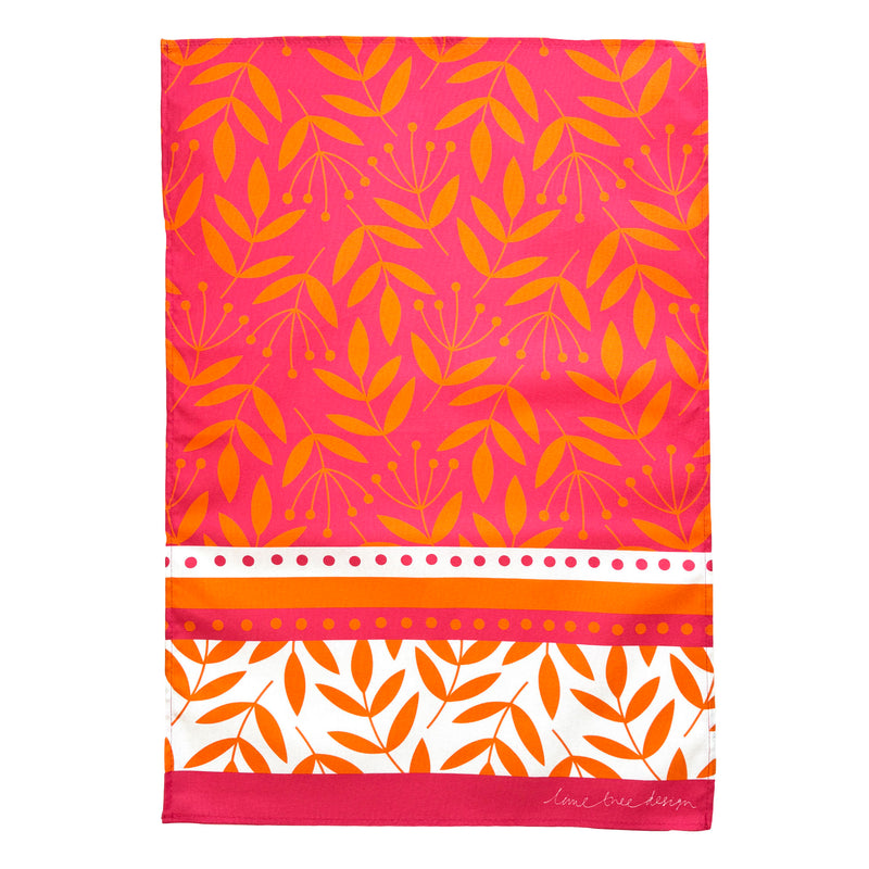 NEW Tea Towel: Summer Border Magenta/Orange - Unit of 4