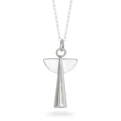 Angel Charm Necklace Silver - Large