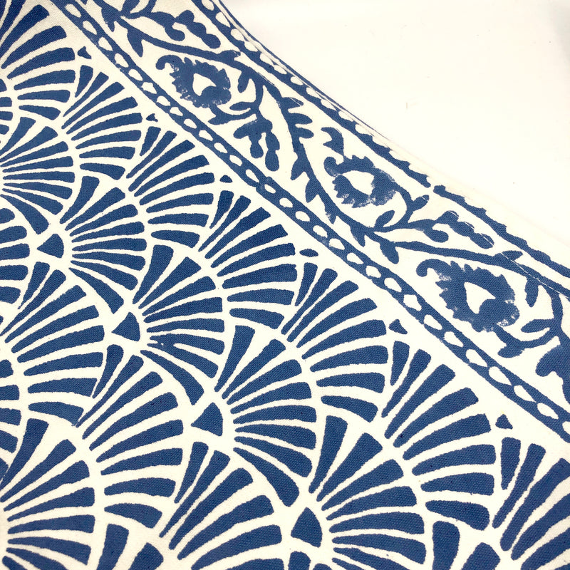 Block Print Cotton Table Runner: Blue - Unit of 2