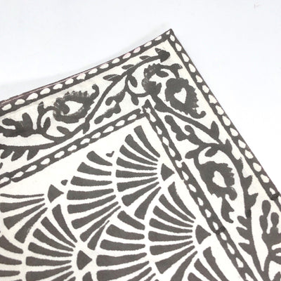 Pack of 6 Grey and White Block Print Placemats and Napkins: Unit of 2