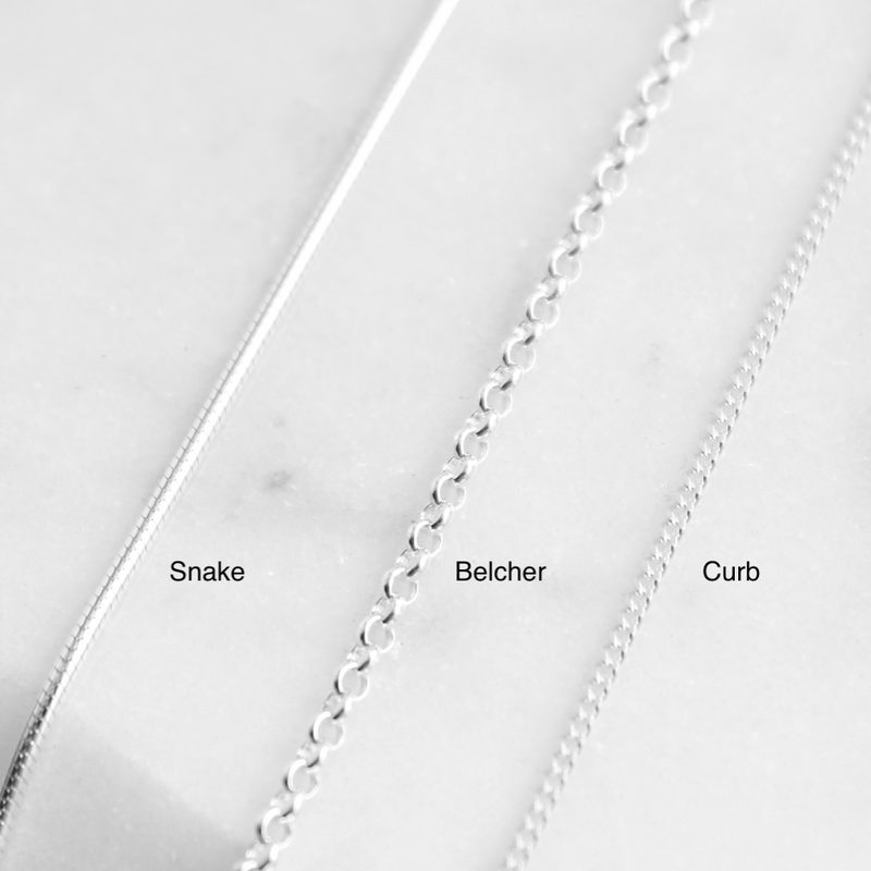 Chain: Solid Sterling Silver Curb