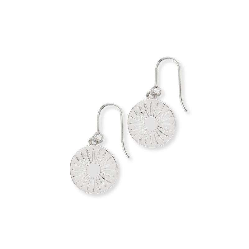 Silver Hook Earrings: Daisy Token