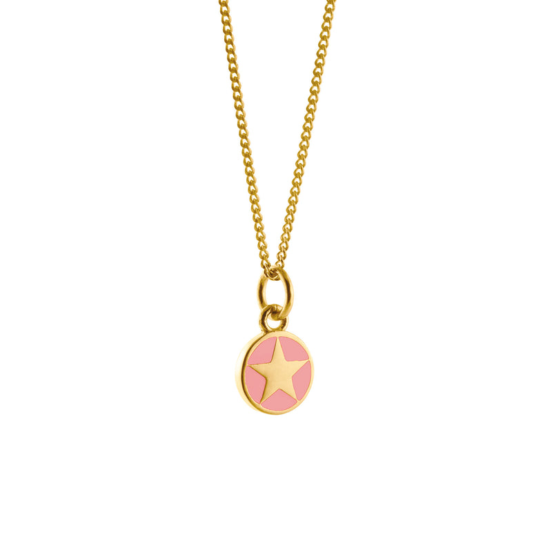 Mini Enamel Star Pendant Gold Vermeil: Powder Pink