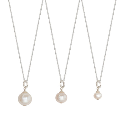Single Pearl Necklace - 3 Sizes