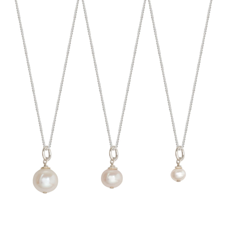 Single Pearl Necklace - 3 Sizes