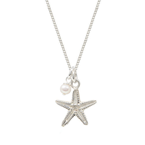 Starfish & Pearl Pendant Necklace