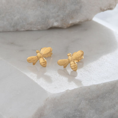 Bee Stud Earrings Gold