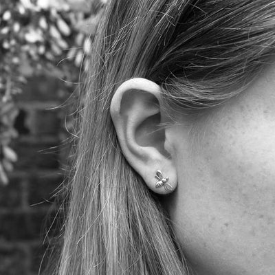 Bee Stud Earrings Silver