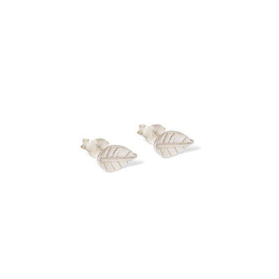 Leaf Stud Earrings Silver