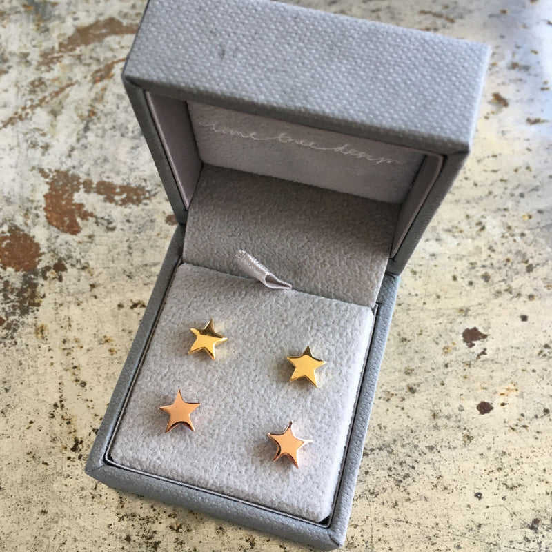 Star Stud Earrings Gold vermeil
