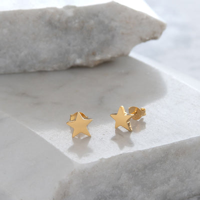 Star Stud Earrings Gold vermeil