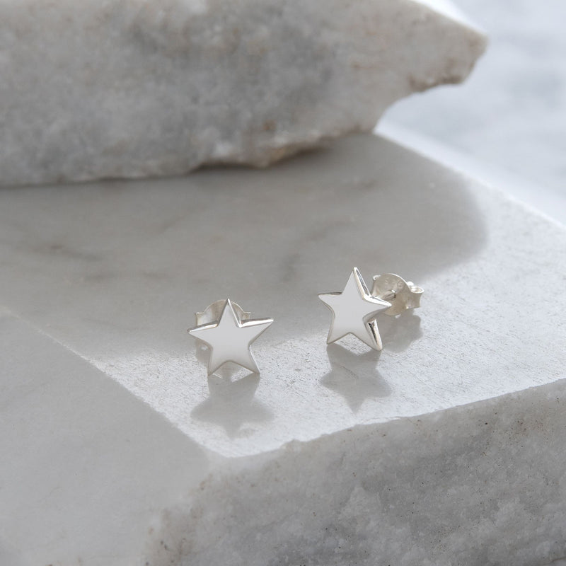 Star Stud Earrings Silver