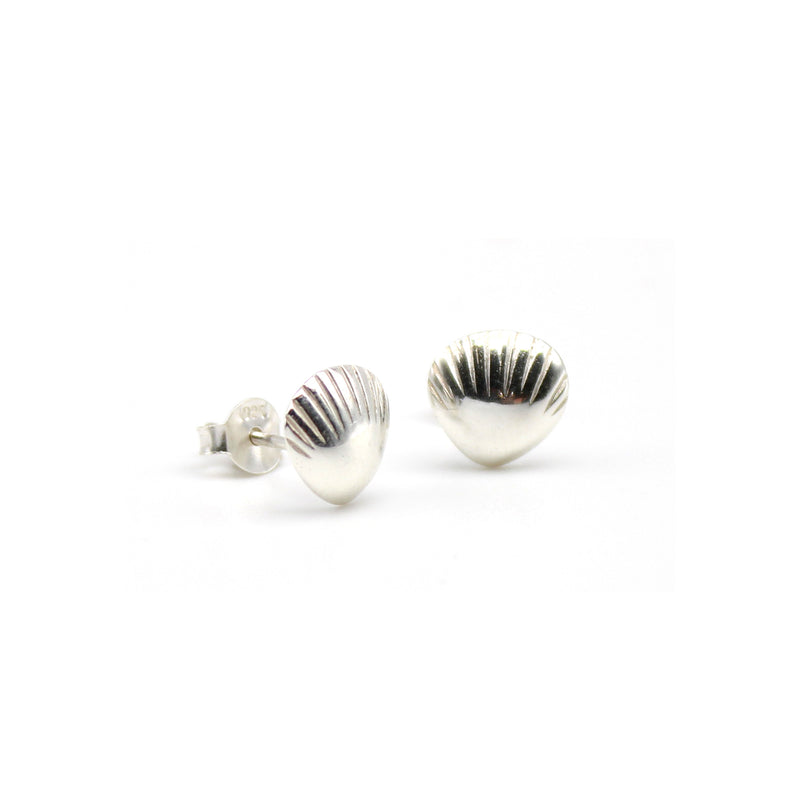 Shell Stud Earrings Silver