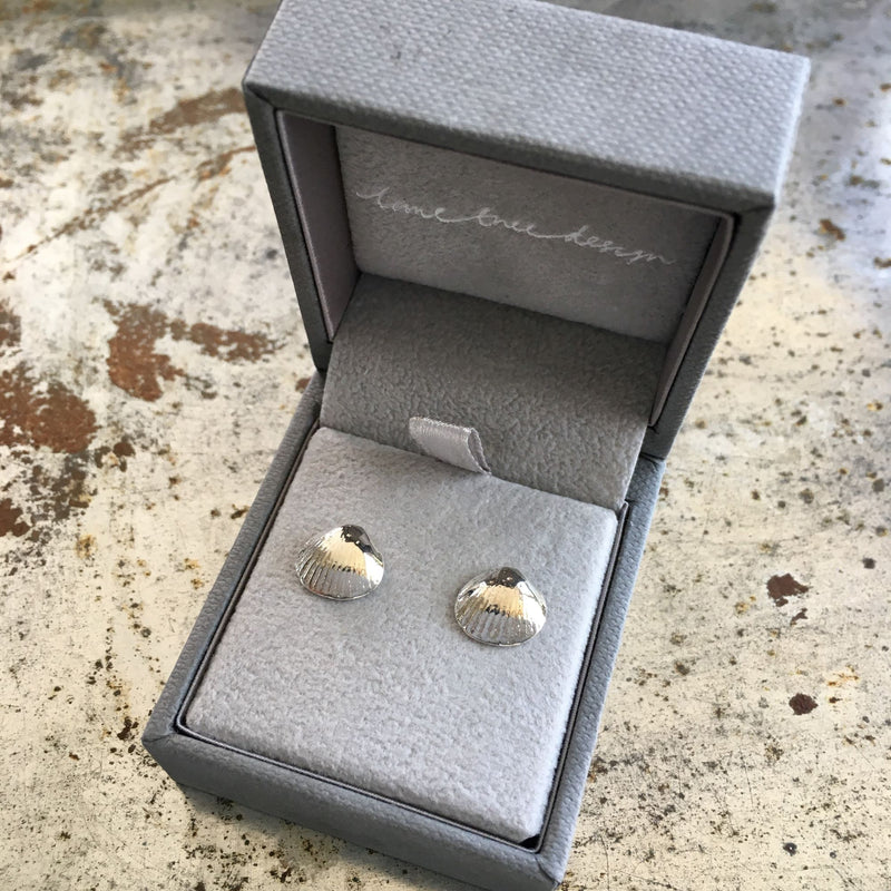 Shell Stud Earrings Silver