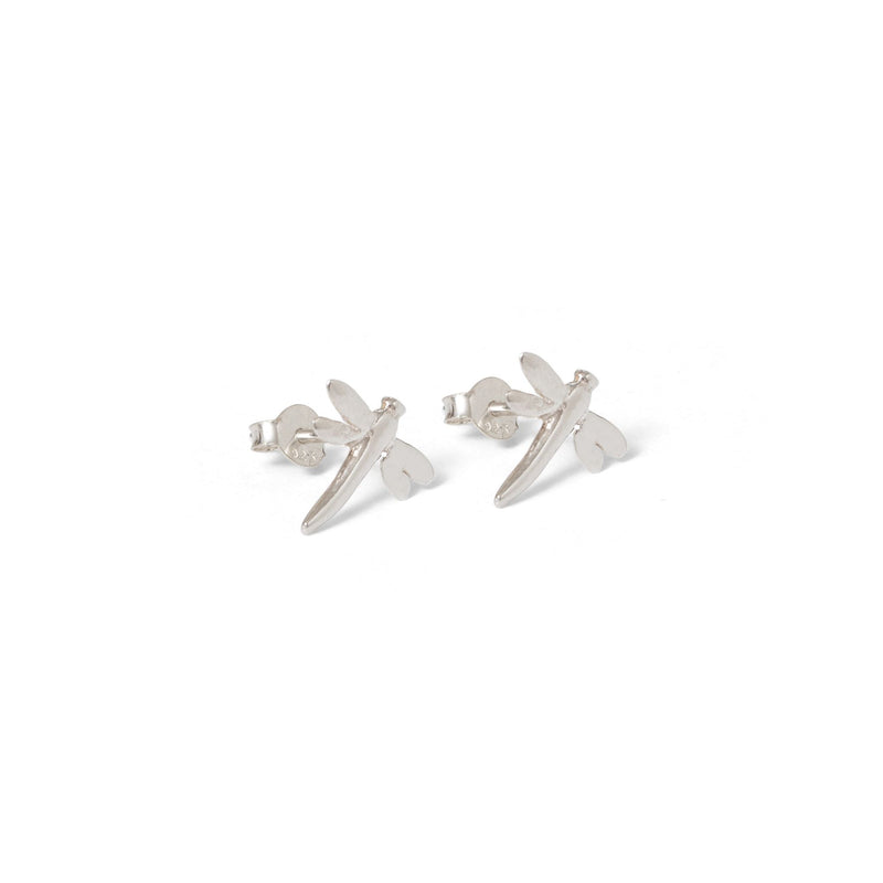 Dragonfly Stud Earrings Silver