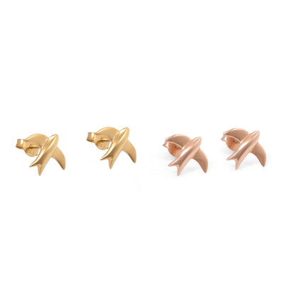 Swallow Stud Earrings Gold
