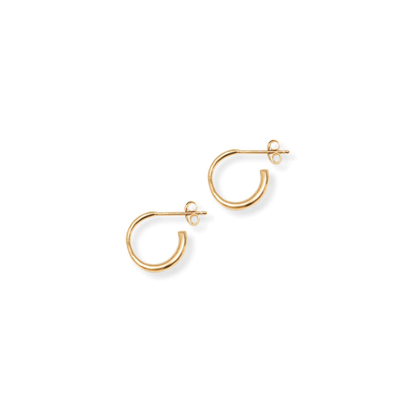 Half Hoop Earrings 14mm Gold Vermeil