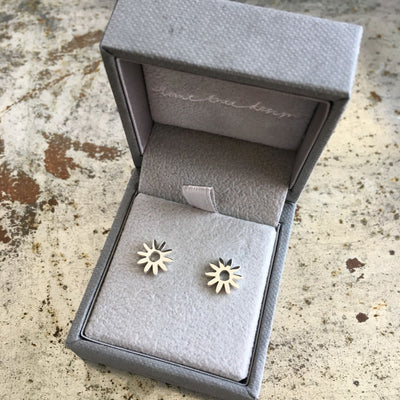 Flower Stud Earrings Silver