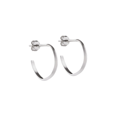 Apex Half Hoop Sterling Silver Earrings - Small