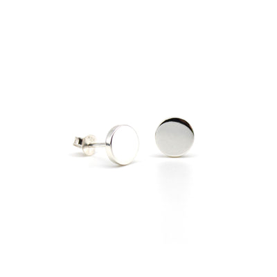 Circle Eclipse Silver Stud Earrings