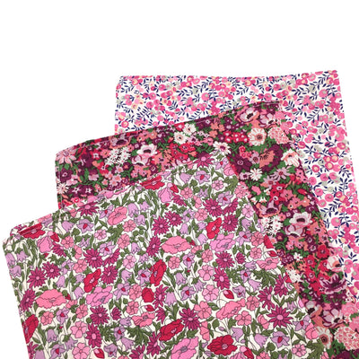 3 Hankies made with Liberty Tana Lawn  - Tickled Pink