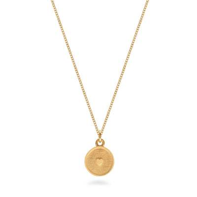 Gold Vermeil Medallion Necklace with Inset Heart