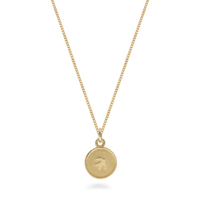 Gold Vermeil Medallion Necklace with Inset Swallow