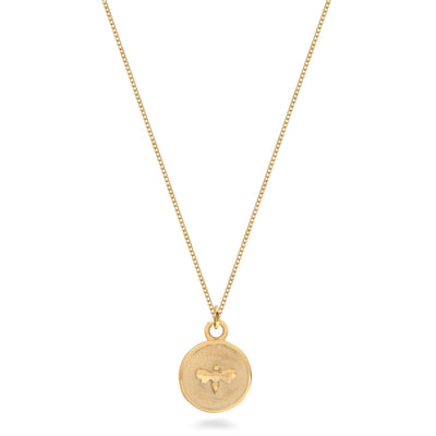 Gold Vermeil Medallion Necklace with Inset Bee