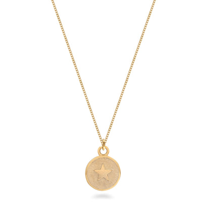 Gold Vermeil Medallion Necklace with Inset Star