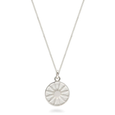 Silver Medallion Necklace: Marguerite