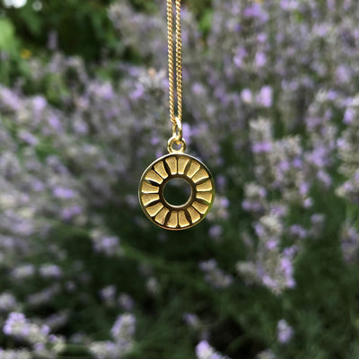 Gold Vermeil Medallion Necklace: Flower Ring