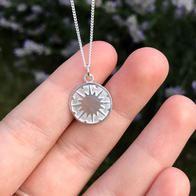 Silver Medallion Necklace: Supernova
