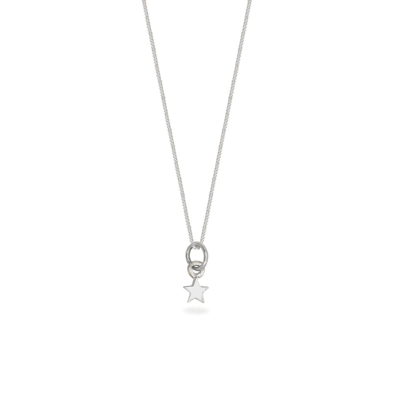 Mini Star Charm Necklace Silver