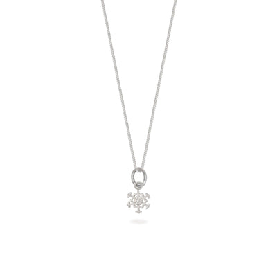 Mini Snowflake Charm Necklace Silver