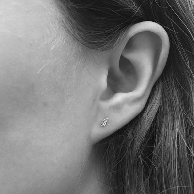 Mini Leaf Stud Earrings Silver or Gold Vermeil